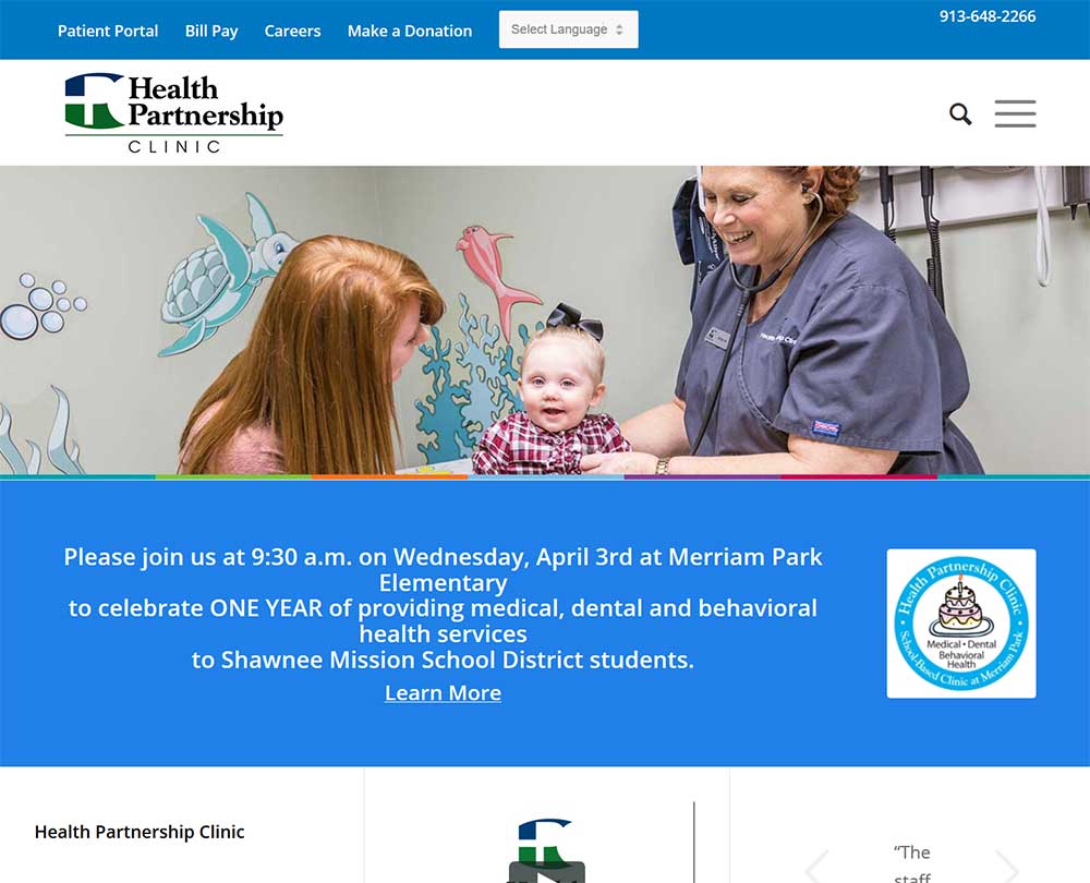 Blue Gurus: Health Partnership Clinic Website