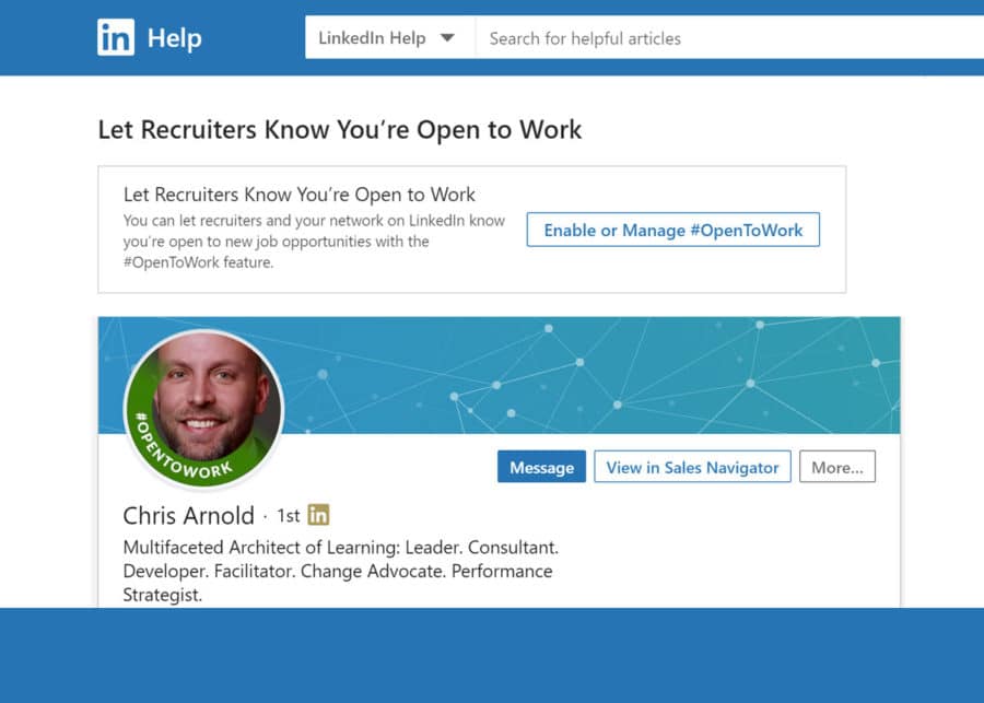 LinkedIn's #OpenToWork Feature