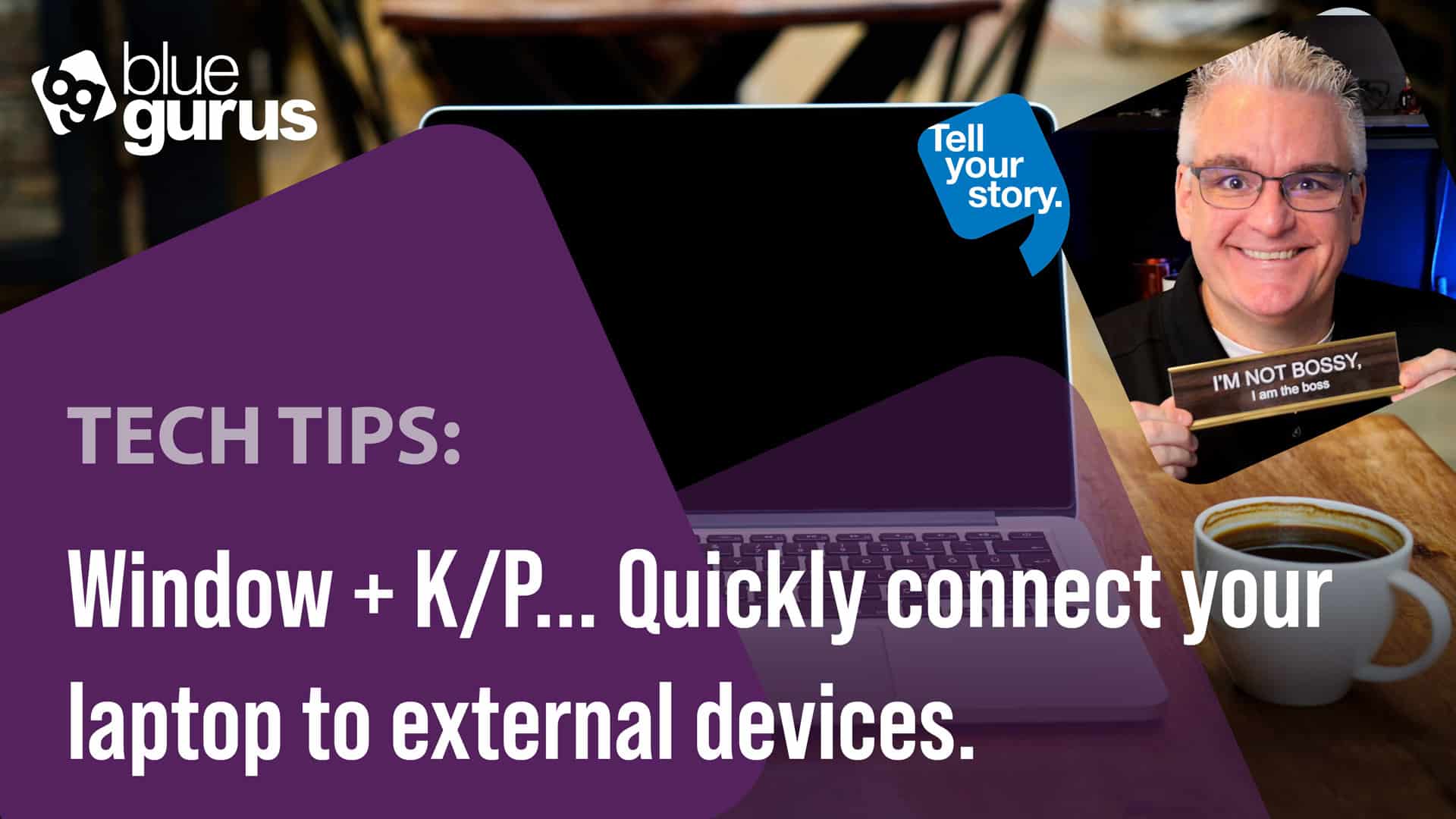 Window + K/P... Quickly connect your laptop to external devices.