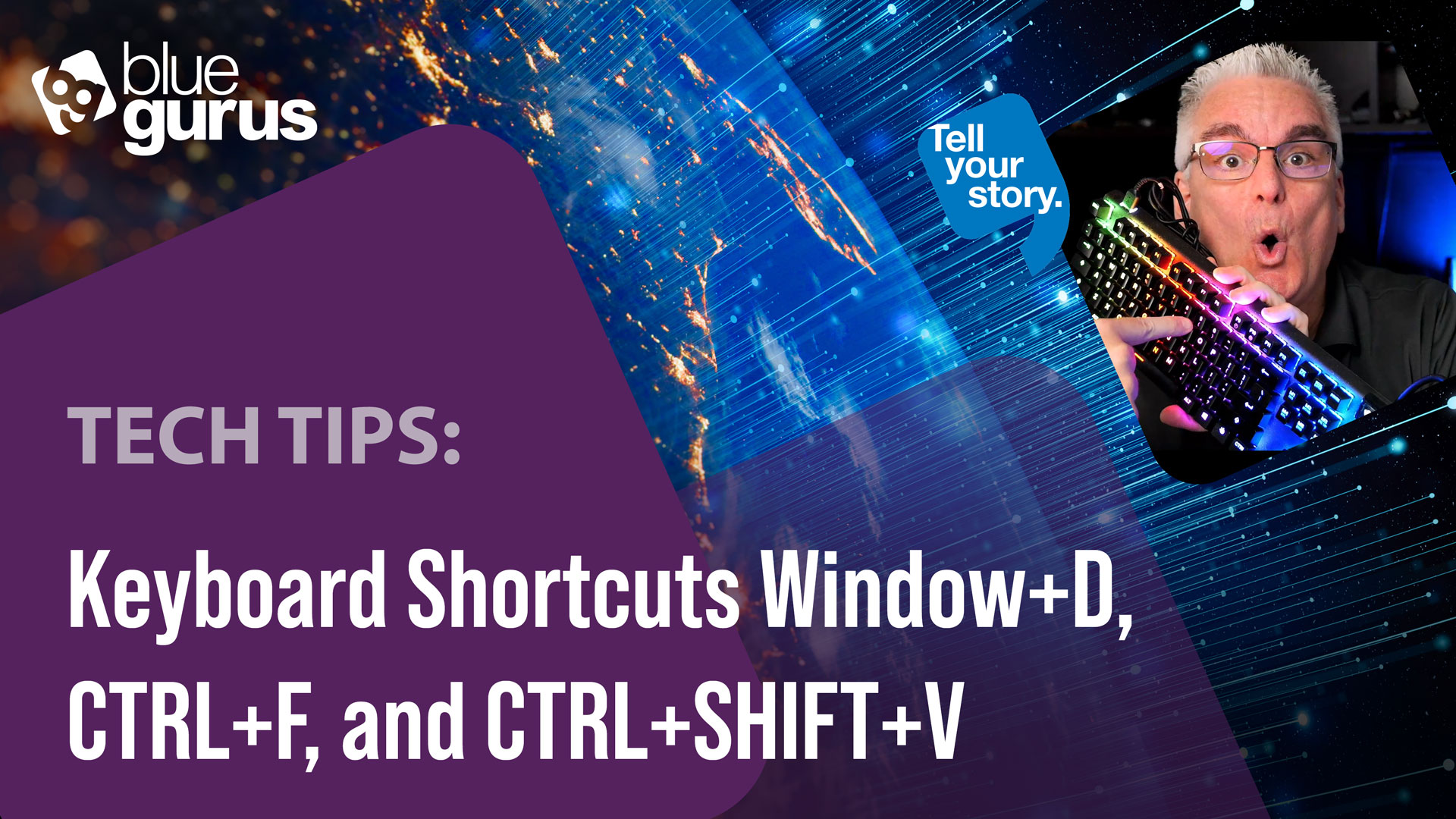 Keyboard Shortcuts Window+D, CTRL+F, and CTRL+SHIFT+V